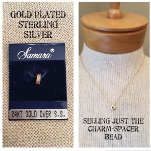 Vintage Samara Gold Plated Sterling Spacer Bead